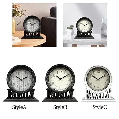 THE STYLE SUTRA Round Table Clock Decorative Silent Quartz Movement for Shelf Kitchen Decors StyleA|Clock for Home|Wall Clock|Clock for Wall