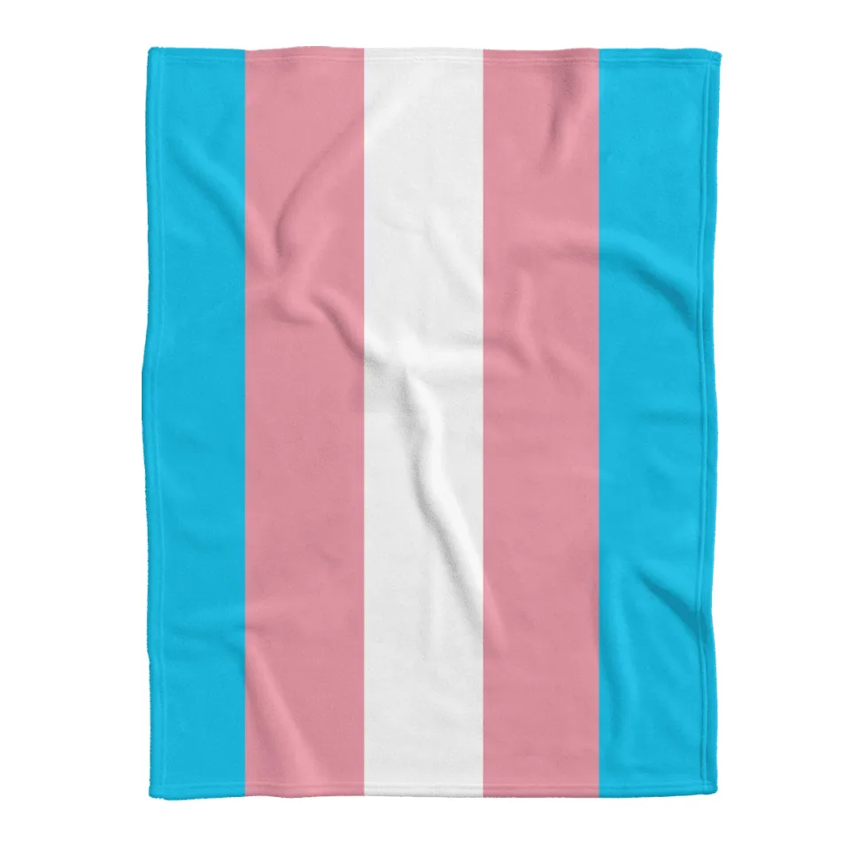 Transgender Flag Blanket, Trans Pride Flag Blanket,Trans Flag Plush Blanket, Lgbt Quilt