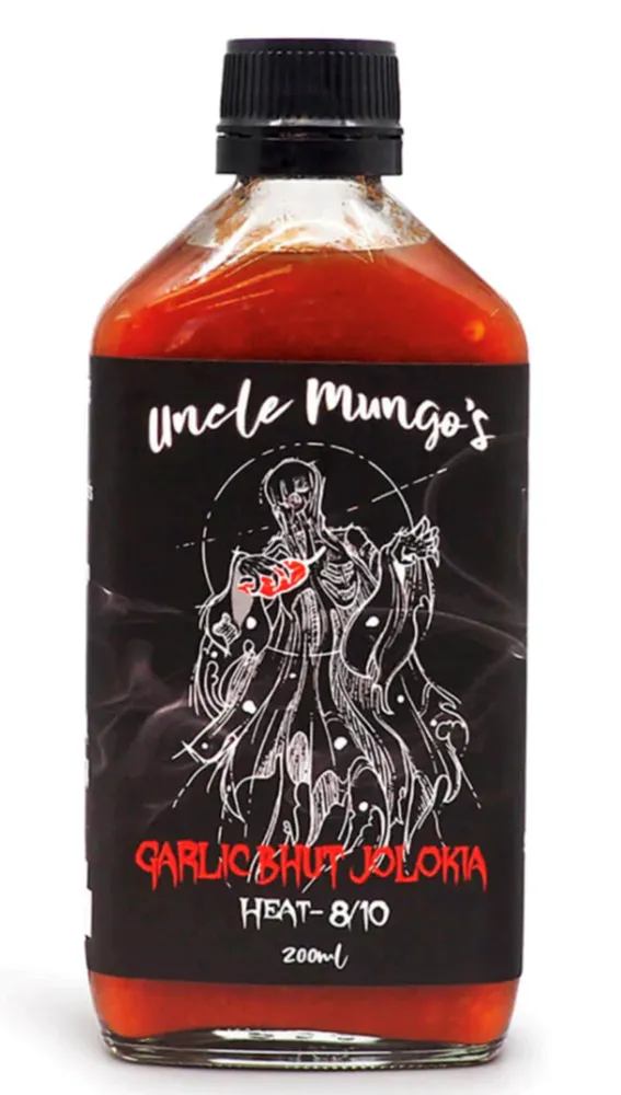 Uncle Mungo's Garlic Bhut Jolokia Hot Sauce 6.7oz