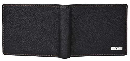 URBAN FOREST Kyle Black/Redwood Leather Wallet for Men, 6 Card Slot