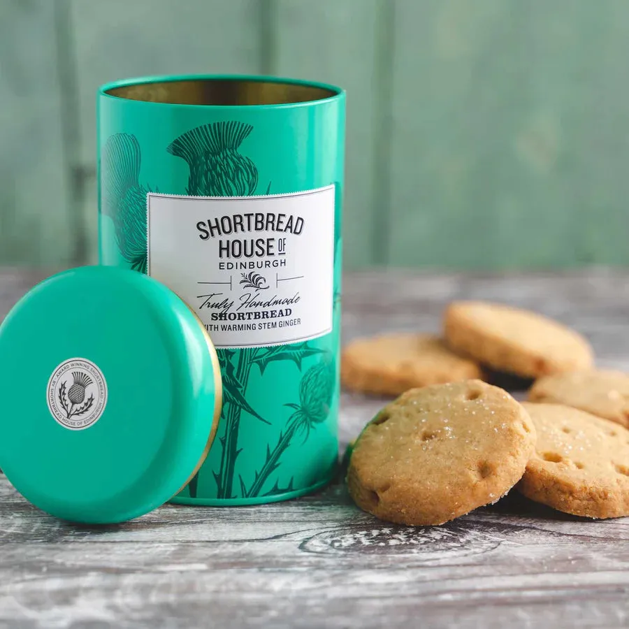 Warming Stem Ginger Shortbread Biscuits In Tin