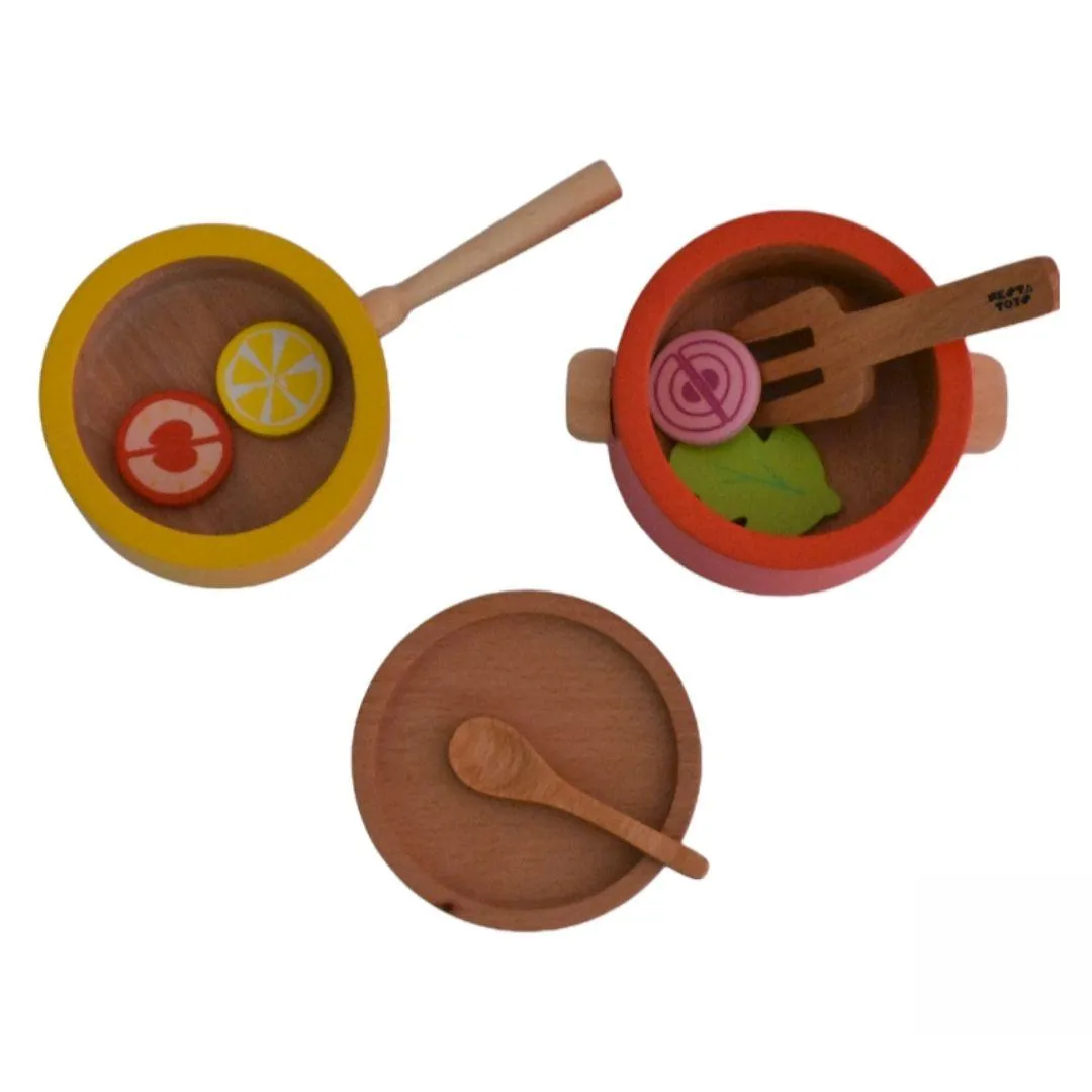 Wooden Gas Stove and Cooking Set (10 Pcs)