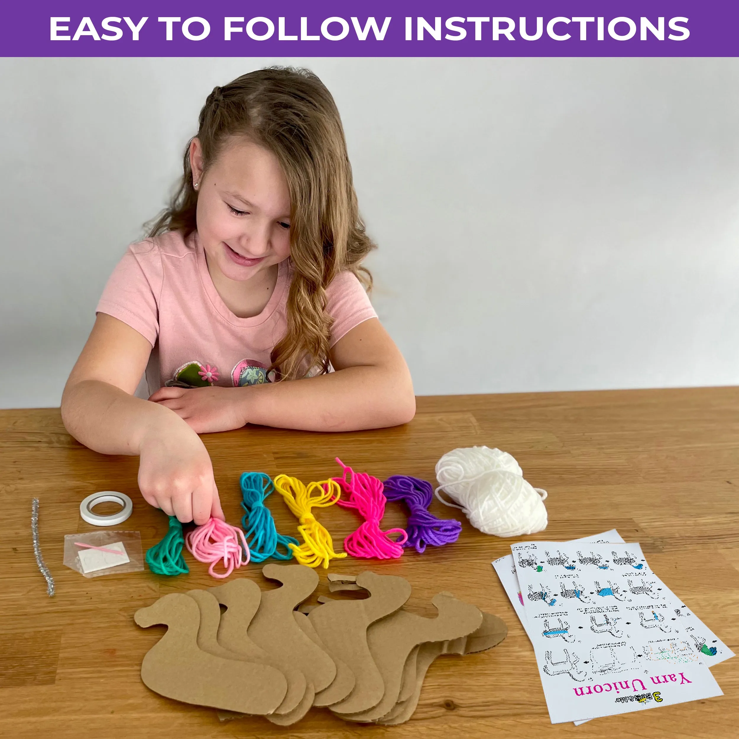 Yarn Unicorn Craft Kit for Girls and Boys - Unicorn Arts & Crafts Gift for Tweens and Teens - Age 8 and Up