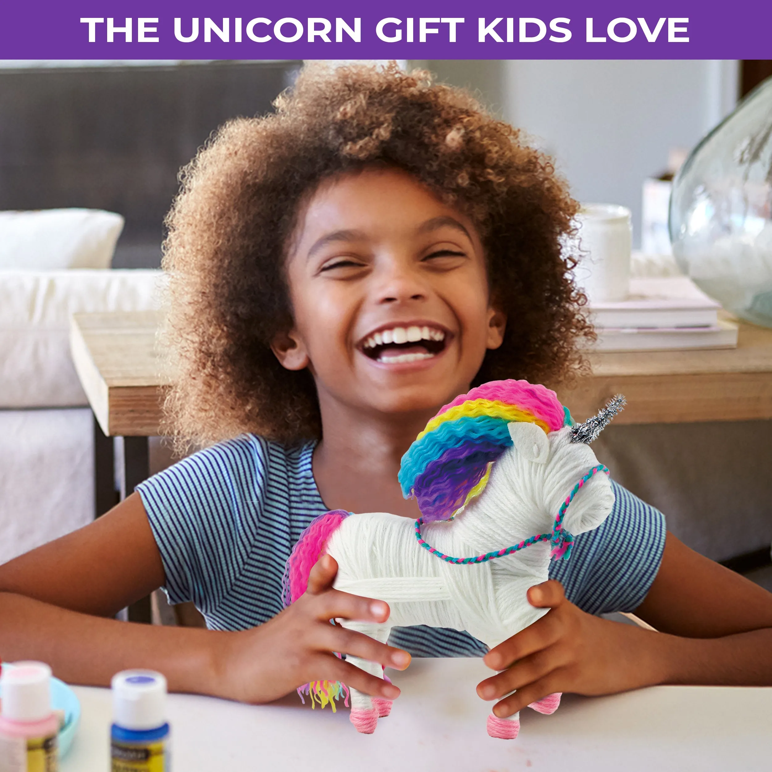 Yarn Unicorn Craft Kit for Girls and Boys - Unicorn Arts & Crafts Gift for Tweens and Teens - Age 8 and Up